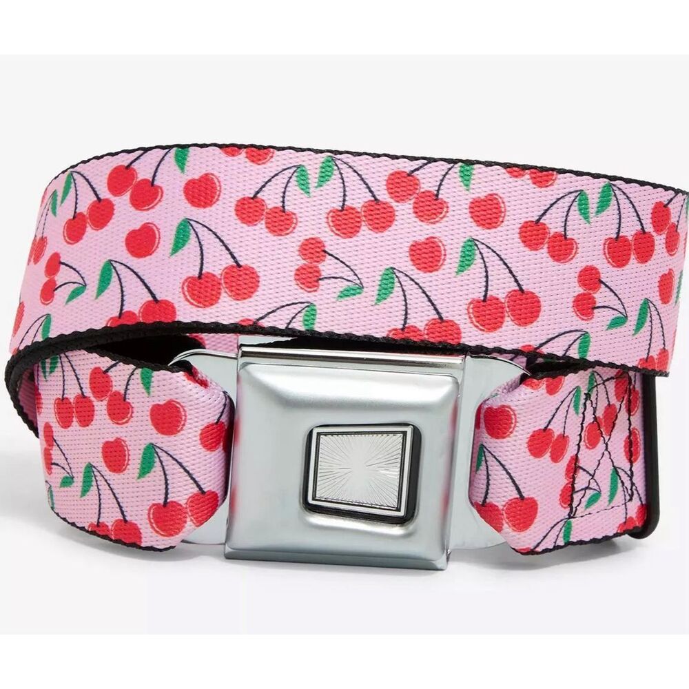 Buckle-Down Pink Cherry Seat Belt Belt One Size New